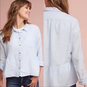 Anthropologie Holding Horses Washed Linen Shirt